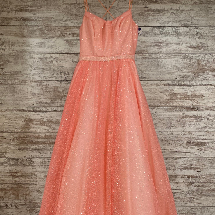 PINK SPARKLY A LINE GOWN