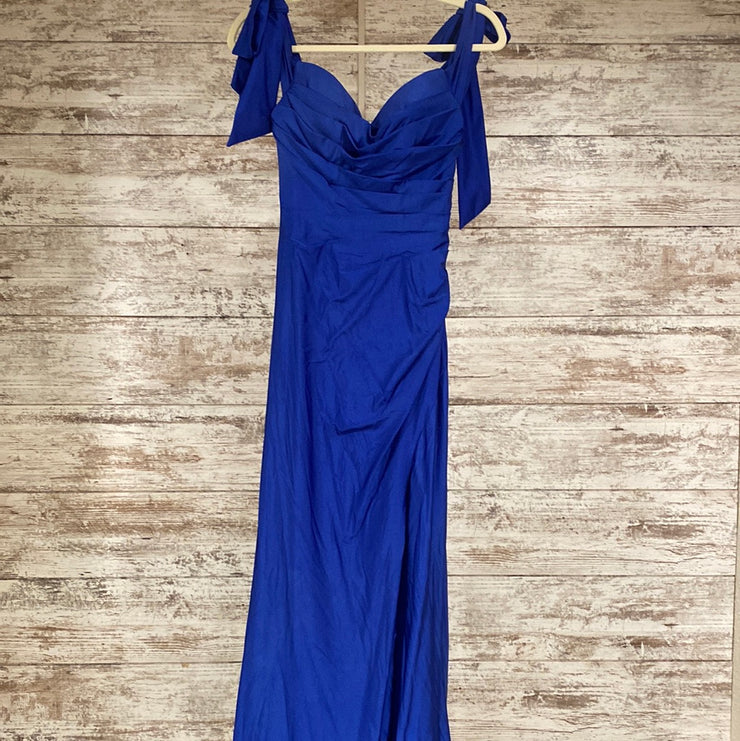 ROYAL BLUE LONG EVENING GOWN
