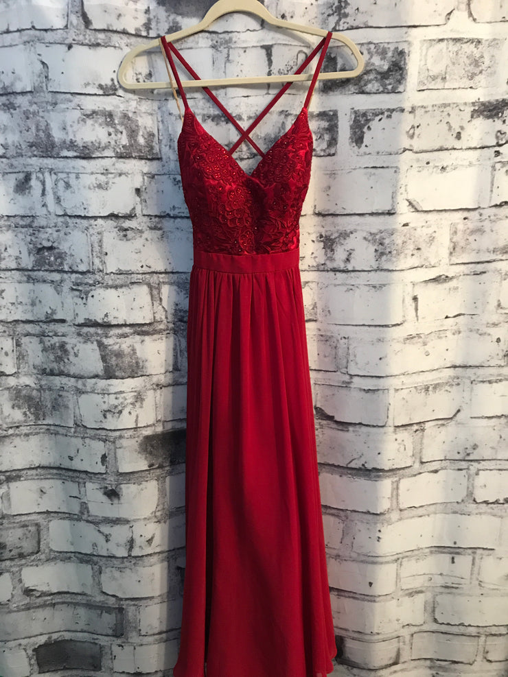 RED LONG EVENING GOWN