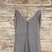 GRAY SPARKLY LONG EVENING GOWN