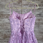 LAVENDER/FLORAL A LINE GOWN