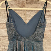 BLUE SPARKLY A LINE GOWN (NEW)