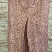 PINK LACE LONG EVENING GOWN