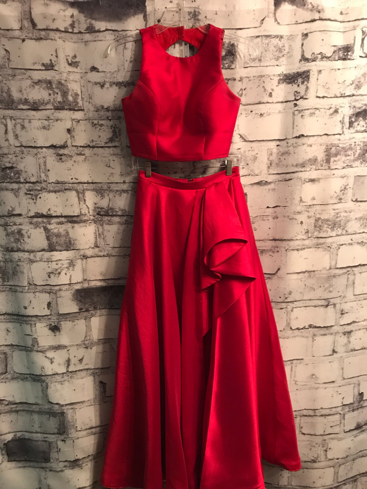 RED 2 PC. ALINE GOWN SET