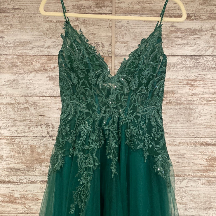GREEN A LINE GOWN
