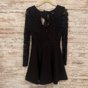 BLACK LACE SHORT DRESS