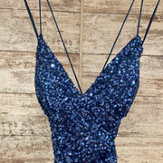 BLUE FULL SEQUIN LONG DRESS