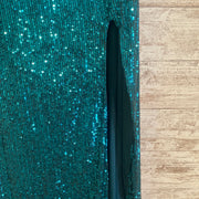GREEN SPARKLY LONG EVENING GOW