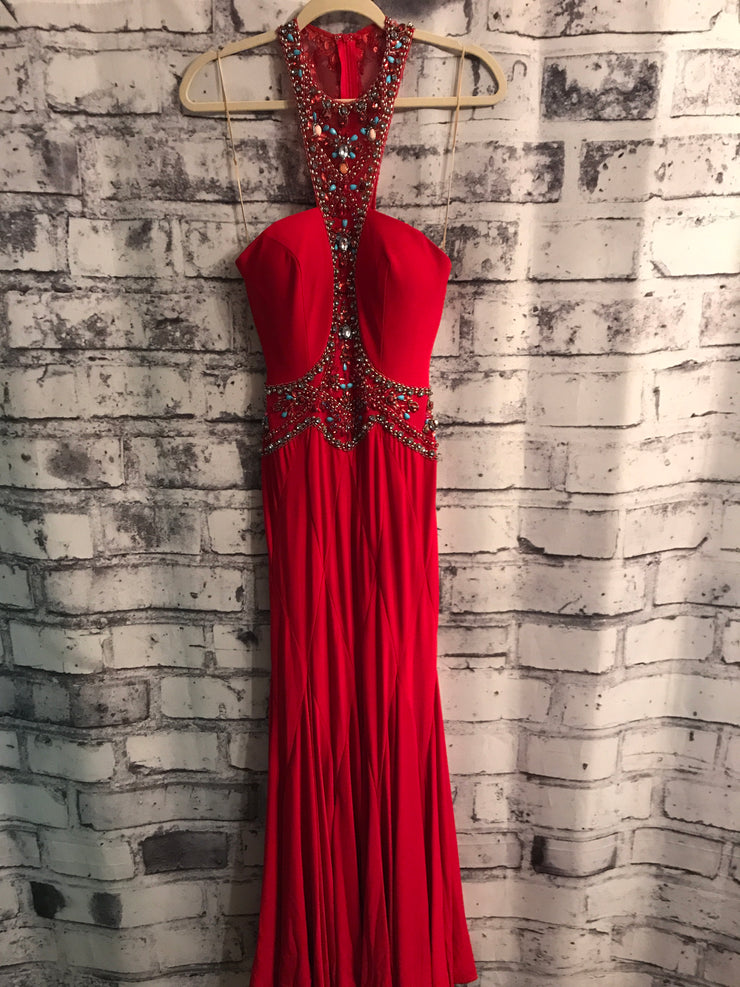 RED LONG EVENING GOWN