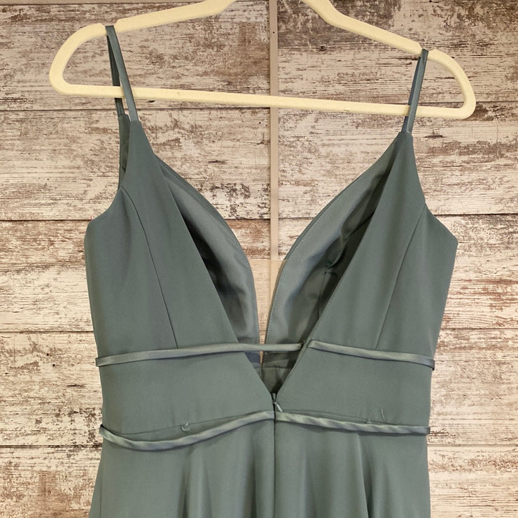 SAGE GREEN LONG EVENING GOWN