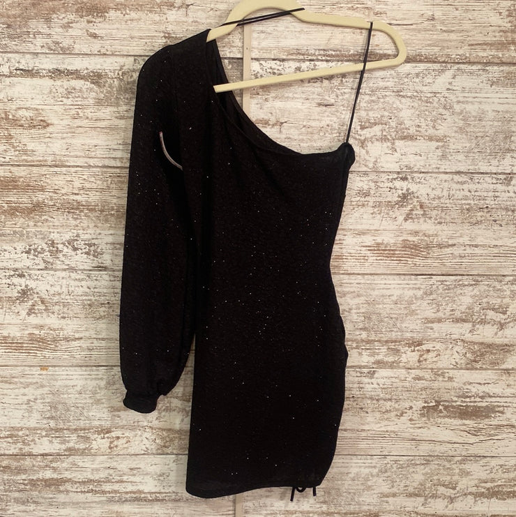 BLACK SPARKLY SHORT DRESS