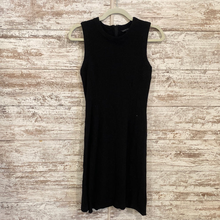 BLACK WOOL SLEEVELESS DRESS