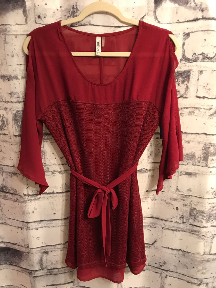 BURGUNDY SHORT DRESS