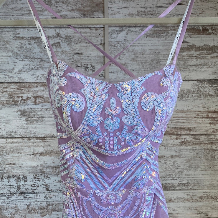 PURPLE LONG EVENING GOWN