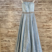 BLUE SPARKLY A LINE GOWN (NEW)