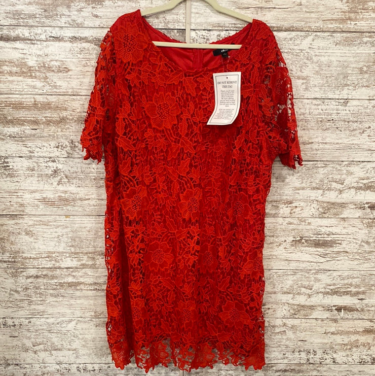 RED LACE SHORT DRESS (NEW)