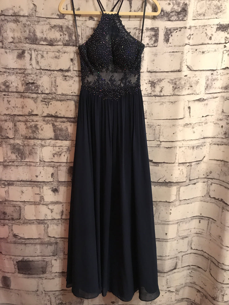 NAVY LONG EVENING GOWN