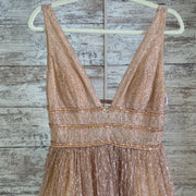 ROSE GOLD SPARKLY A LINE GOWN