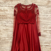 RED 2 PC. A LINE GOWN SET