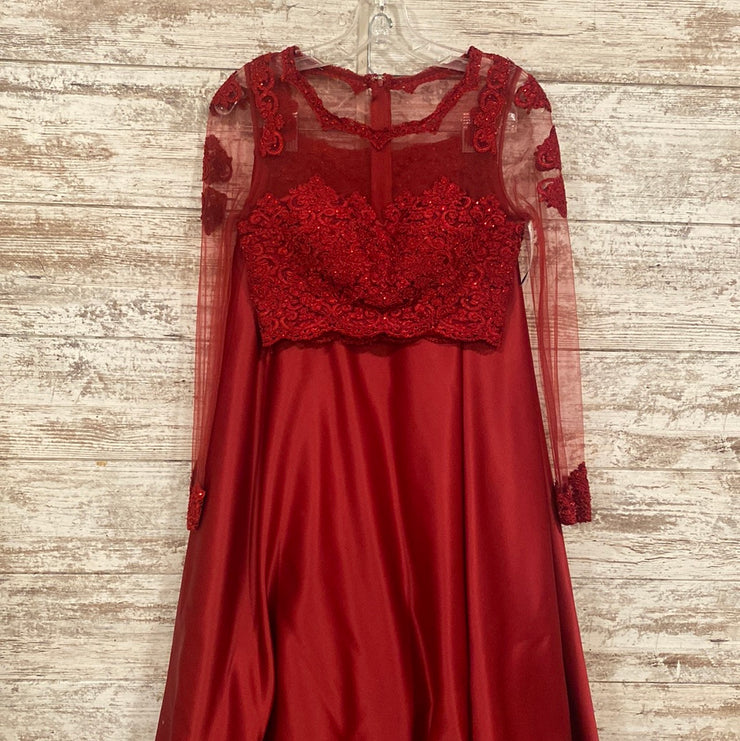 RED 2 PC. A LINE GOWN SET