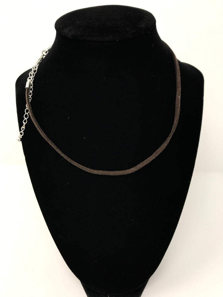 BROWN MATERIAL NECKLACE CHAIN