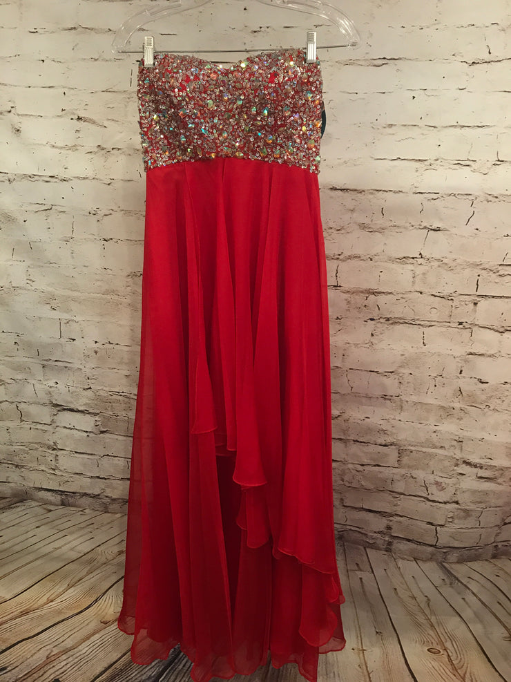 RED BEADED TOP LONG GOWN