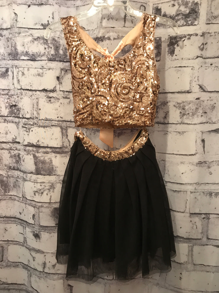 BLACK/GOLD 2 PC. DRESS SET