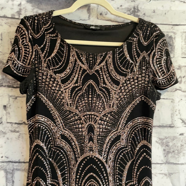 BLACK/PINK SPARKLE SHORT DRESS