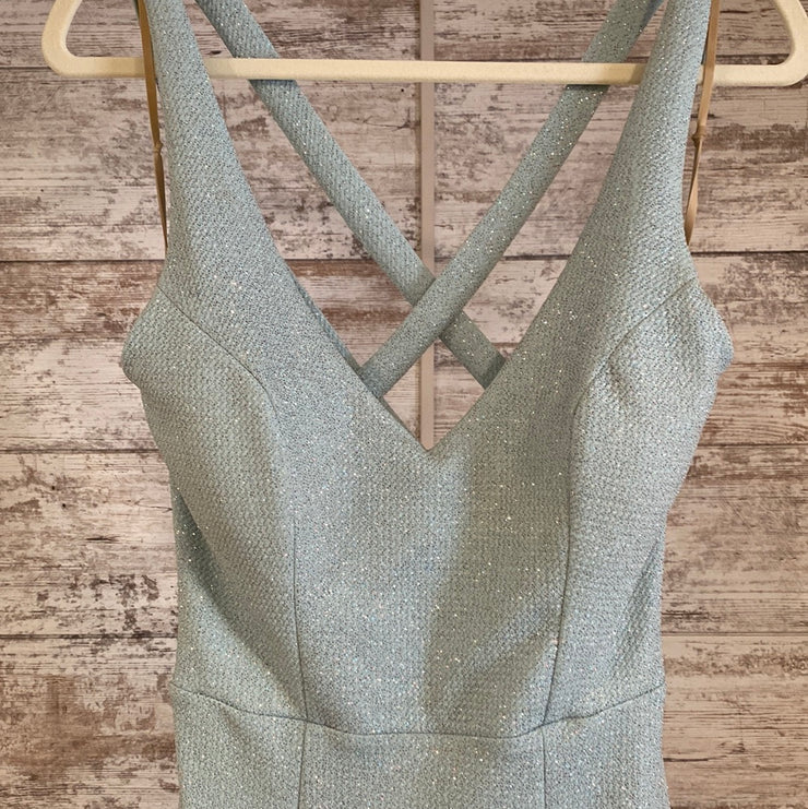 GREEN SPARKLY LONG DRESS