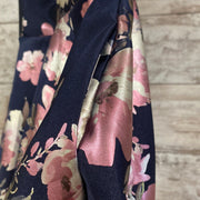 NAVY/FLORAL A LINE GOWN