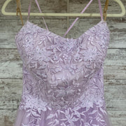 LAVENDER/FLORAL A LINE GOWN