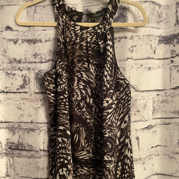 BROWN & WHITE SLEEVELESS TOP