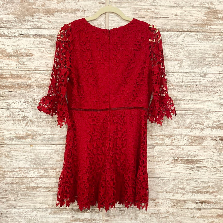 RED LACE SHORT DRESS