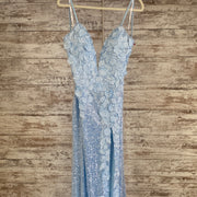 BLUE SPARKLY LONG EVENING GOWN