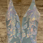 BLUE/PINK SPARKLY LONG DRESS