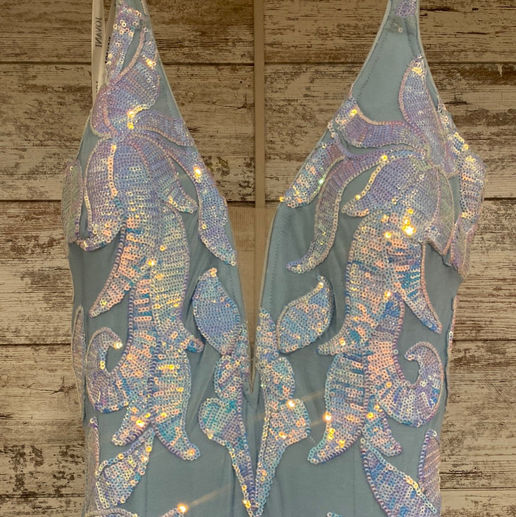 BLUE/PINK SPARKLY LONG DRESS