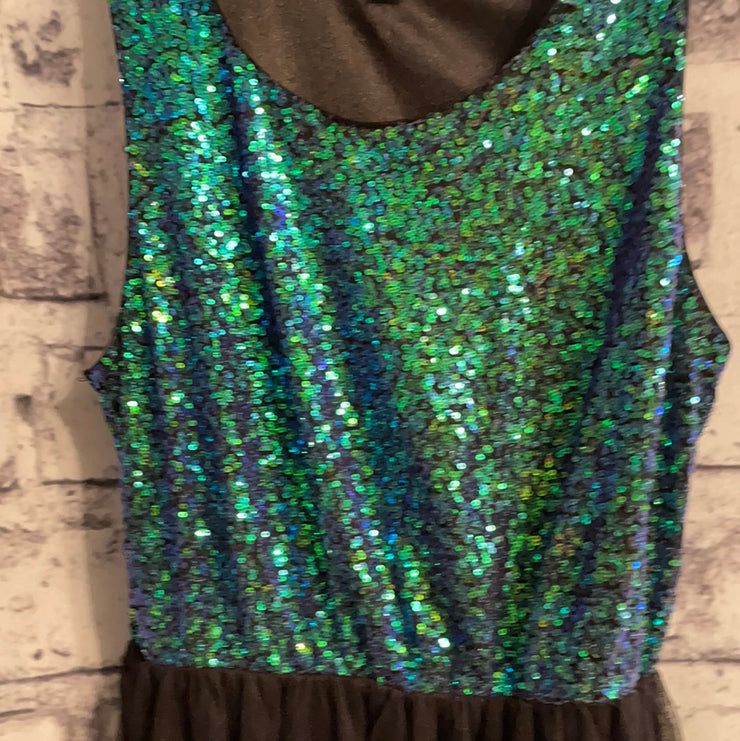 GREEN/BLACK SHORT DRESS