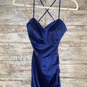 NAVY LONG EVENING GOWN
