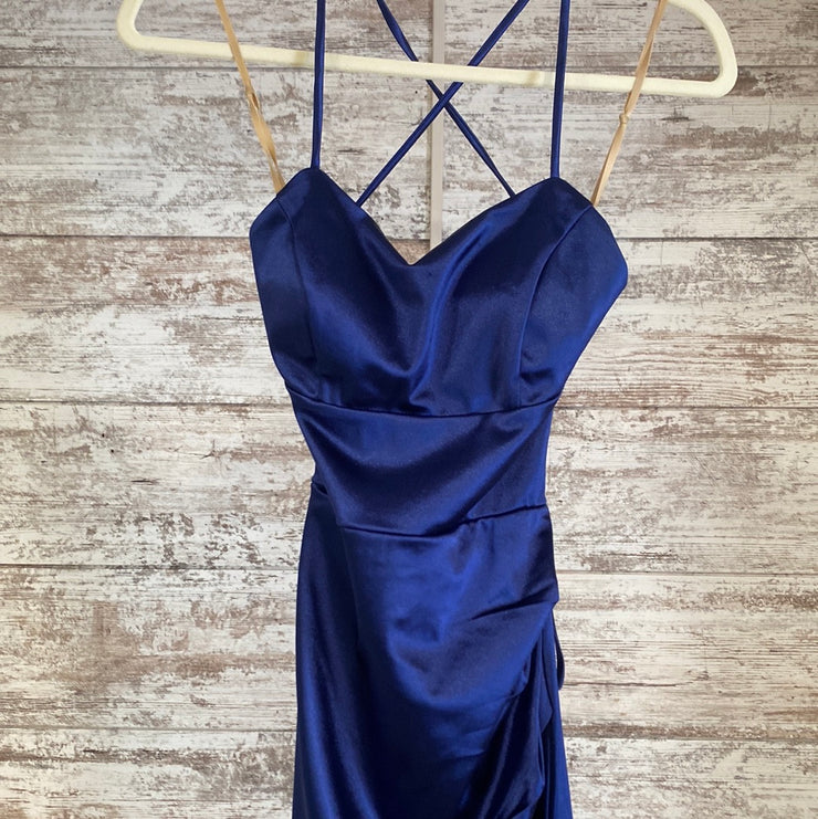 NAVY LONG EVENING GOWN