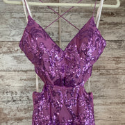 PURPLE SPARKLY LONG DRESS