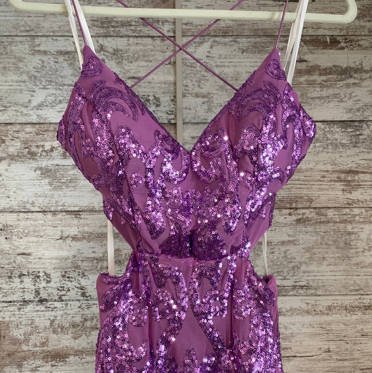 PURPLE SPARKLY LONG DRESS