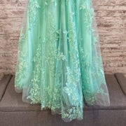 GREEN/FLORAL MERMAID GOWN