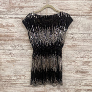 BLACK/SILVER SEQUIN SHORT DRES