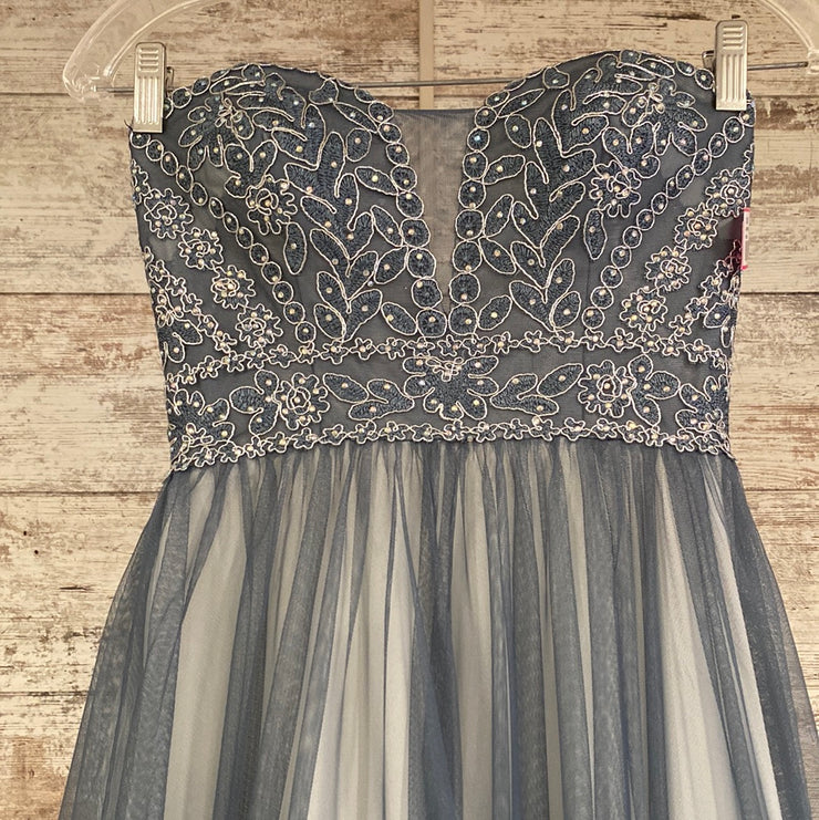 BLUE A LINE GOWN