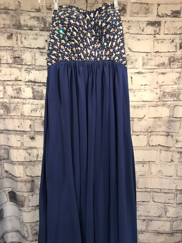 ROYAL BLUE LONG EVENING GOWN