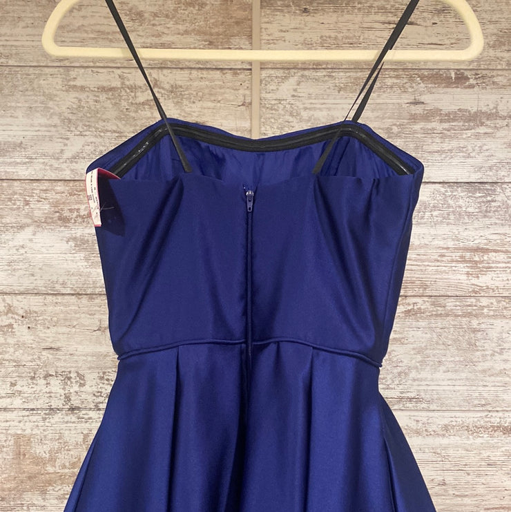 ROYAL BLUE A LINE GOWN