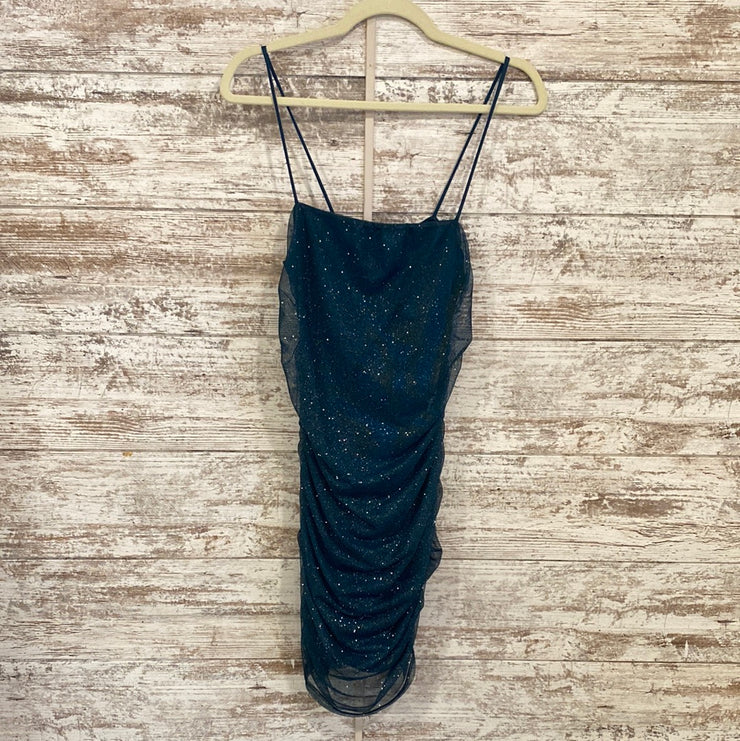 GREEN SPARKLY SHORT DRESS