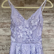 PURPLE/FLORAL A LINE GOWN