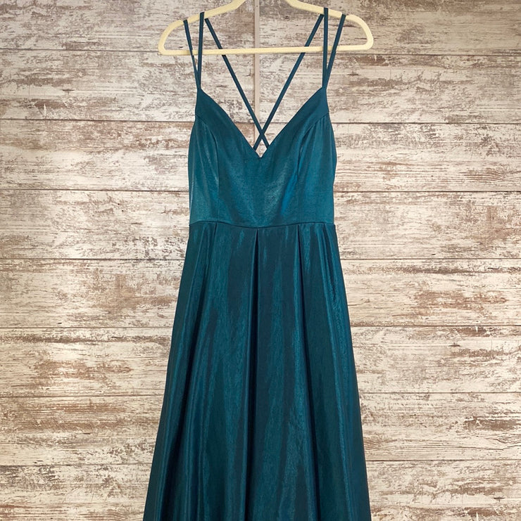 GREEN A LINE GOWN