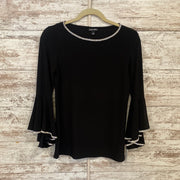 BLACK SPARKLY TRIM LONG SLEEVE